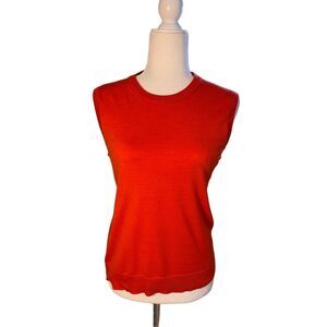 J. Crew orange sleeveless knit crewneck top - M